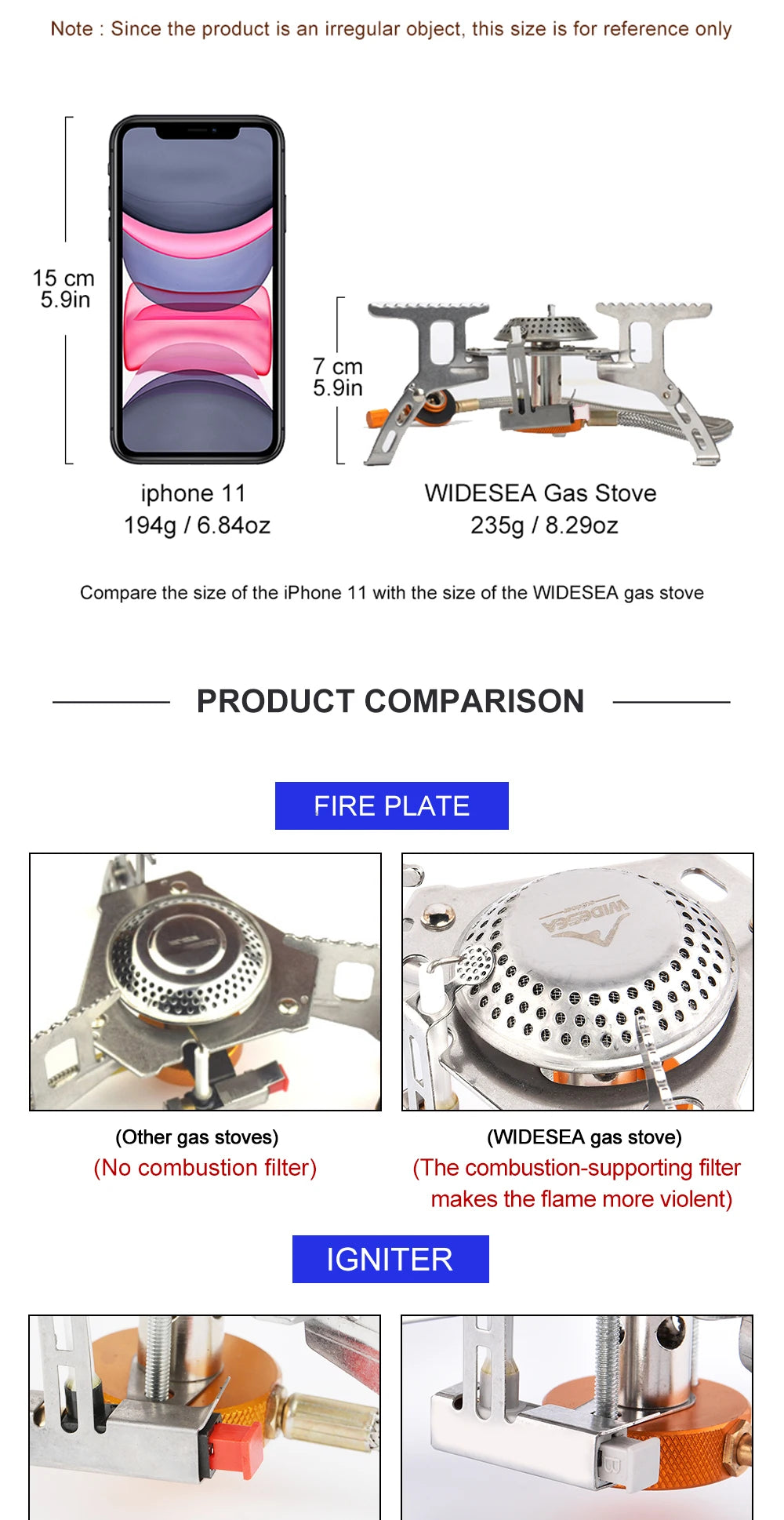 Widesea Camping Gas Stove