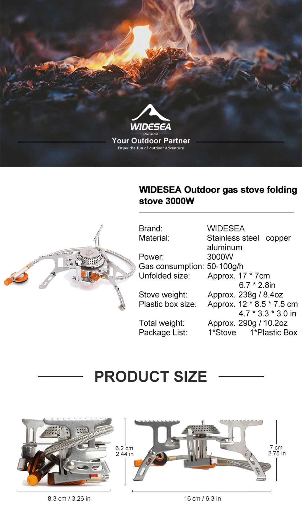 Widesea Camping Gas Stove