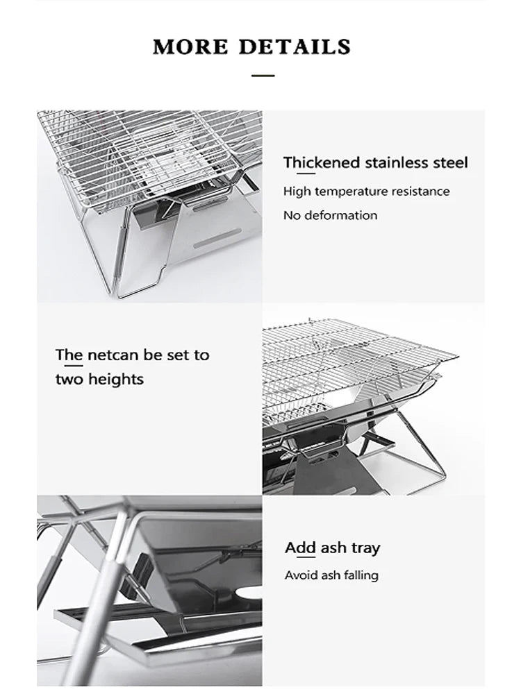 Folding Grill Fire Pit & Camping Stove