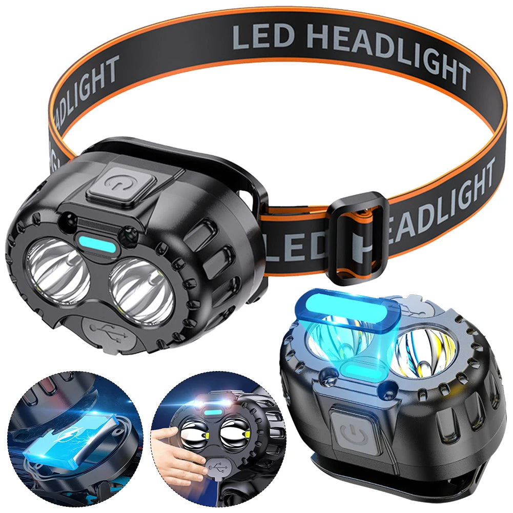 Powerful LED Headlamp IPX4 Waterproof Flashlight