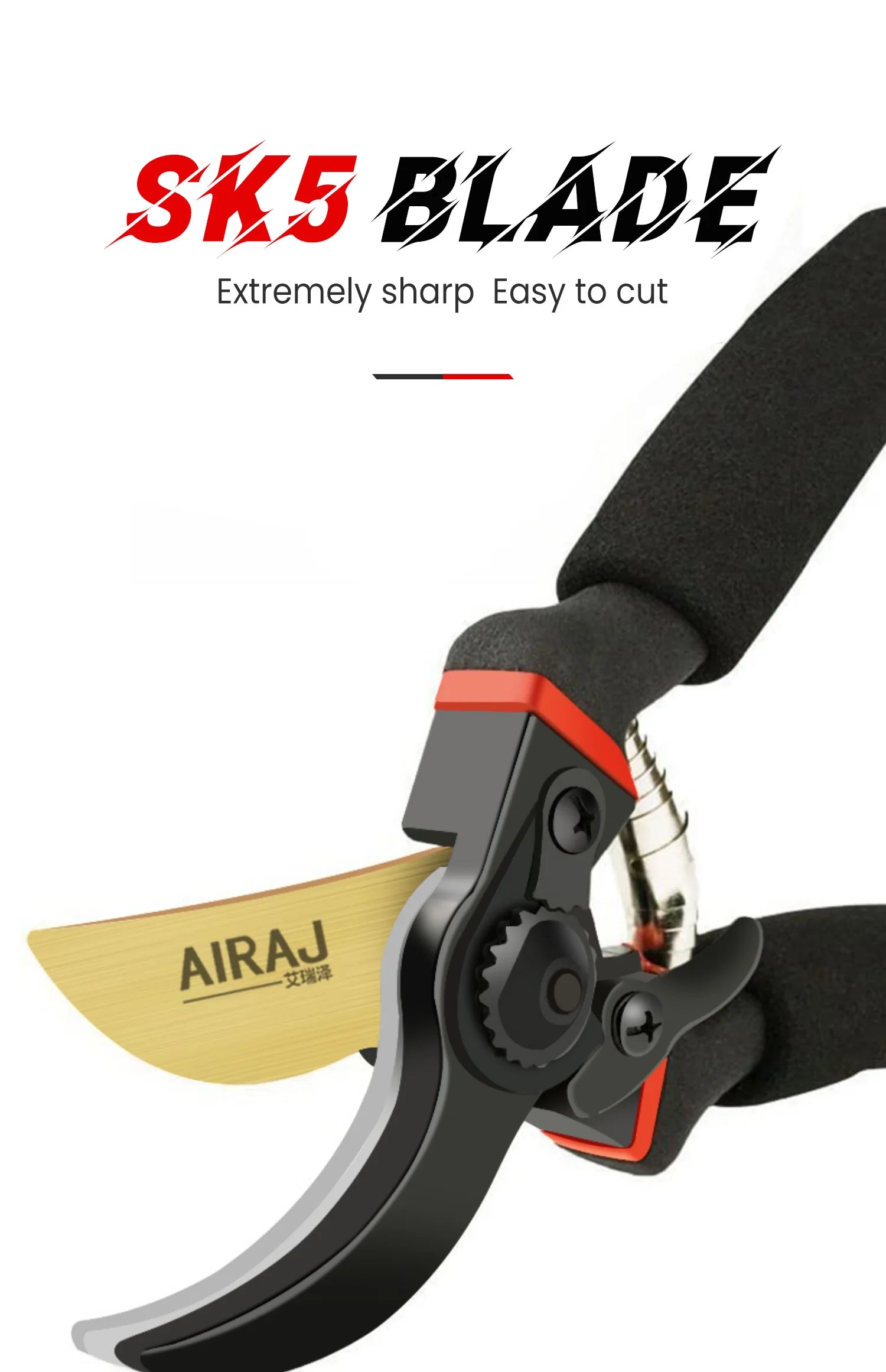 AIRAJ Heavy-Duty Garden Pruning Scissors