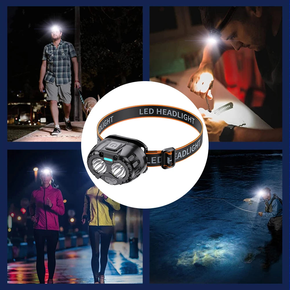 Powerful LED Headlamp IPX4 Waterproof Flashlight