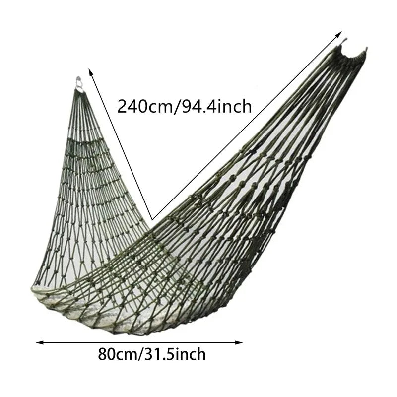 Single Wide Canvas Hammock – Portable Outdoor Camping Swing Bed