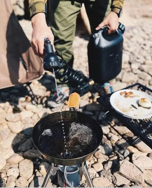 Portable Water Tank with Hose and Sprayer for Camping