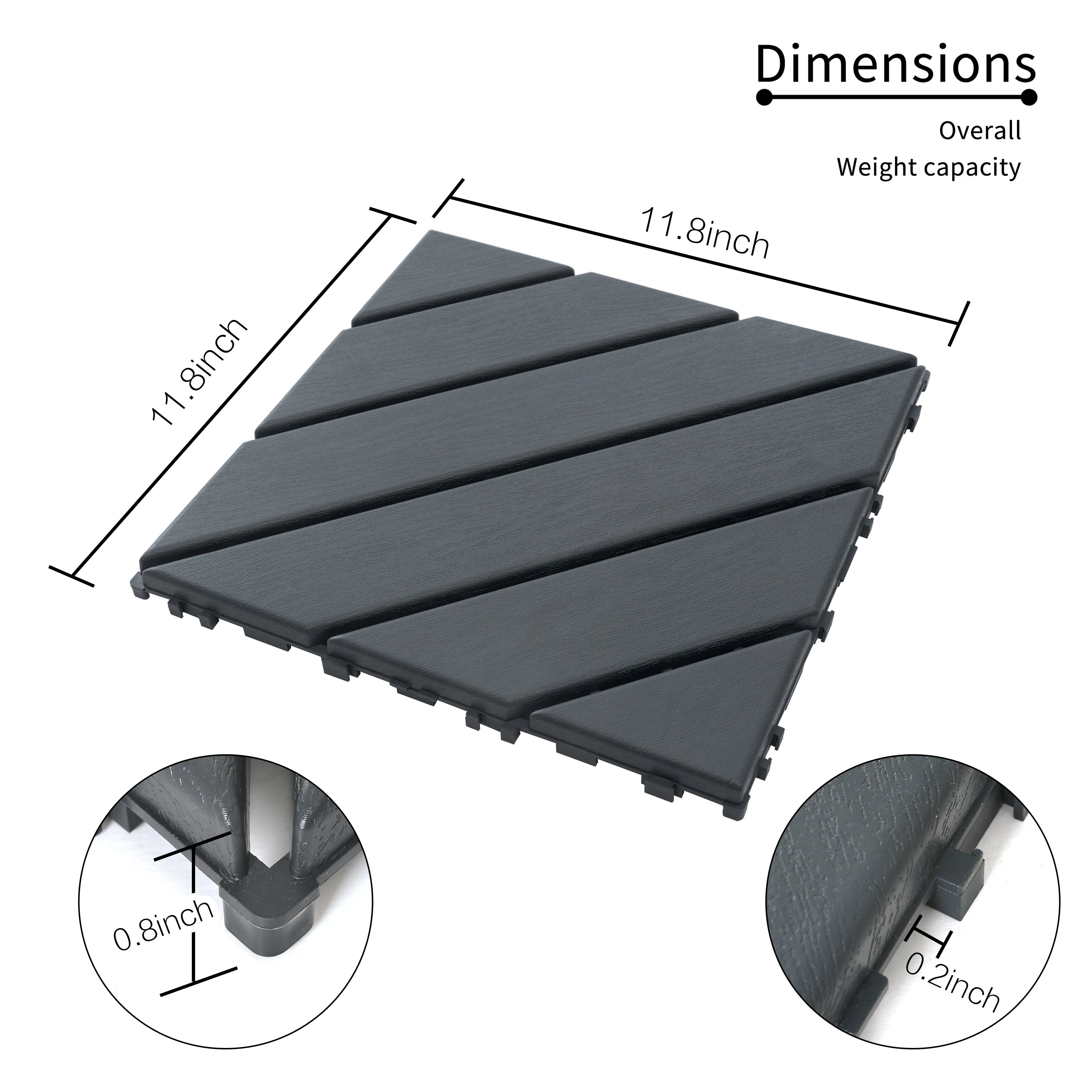 Plastic Interlocking Deck Tiles