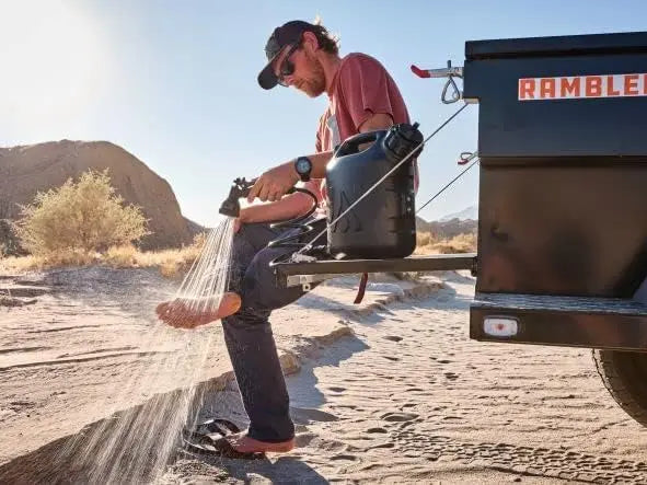 Portable Water Tank with Hose and Sprayer for Camping