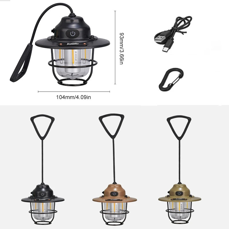 Portable Camping Lanterns Retro Hanging Tent Lamp