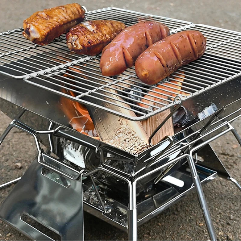 Folding Grill Fire Pit & Camping Stove