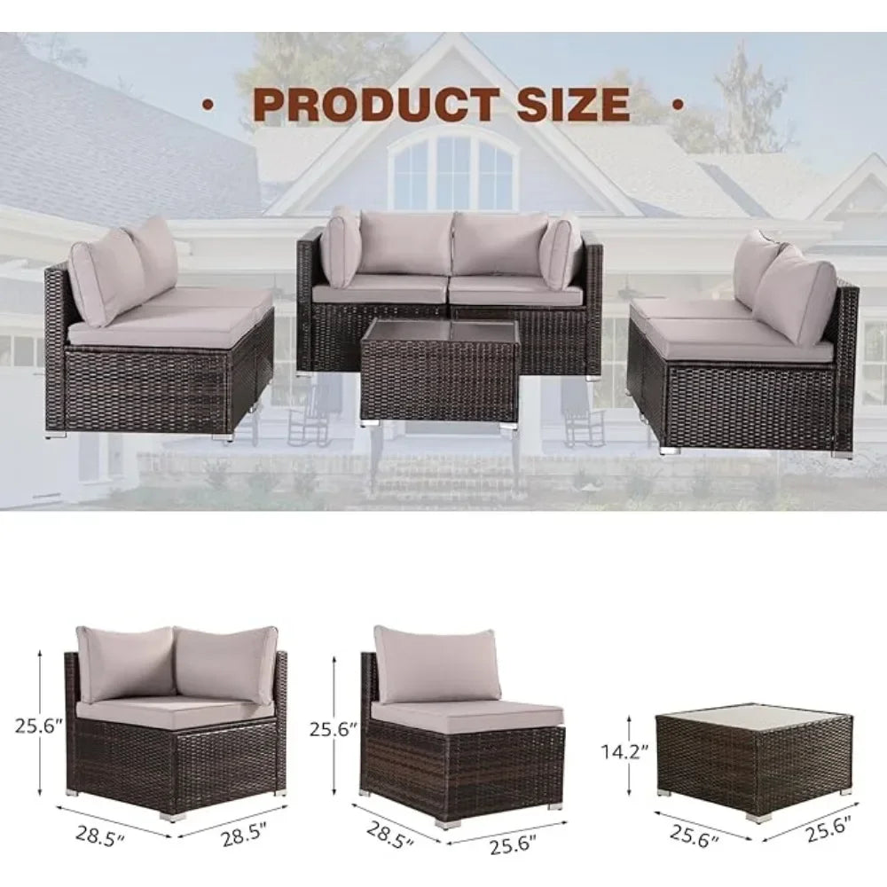 Modular Patio Set Wicker Outdoor Sectional Sofa Set