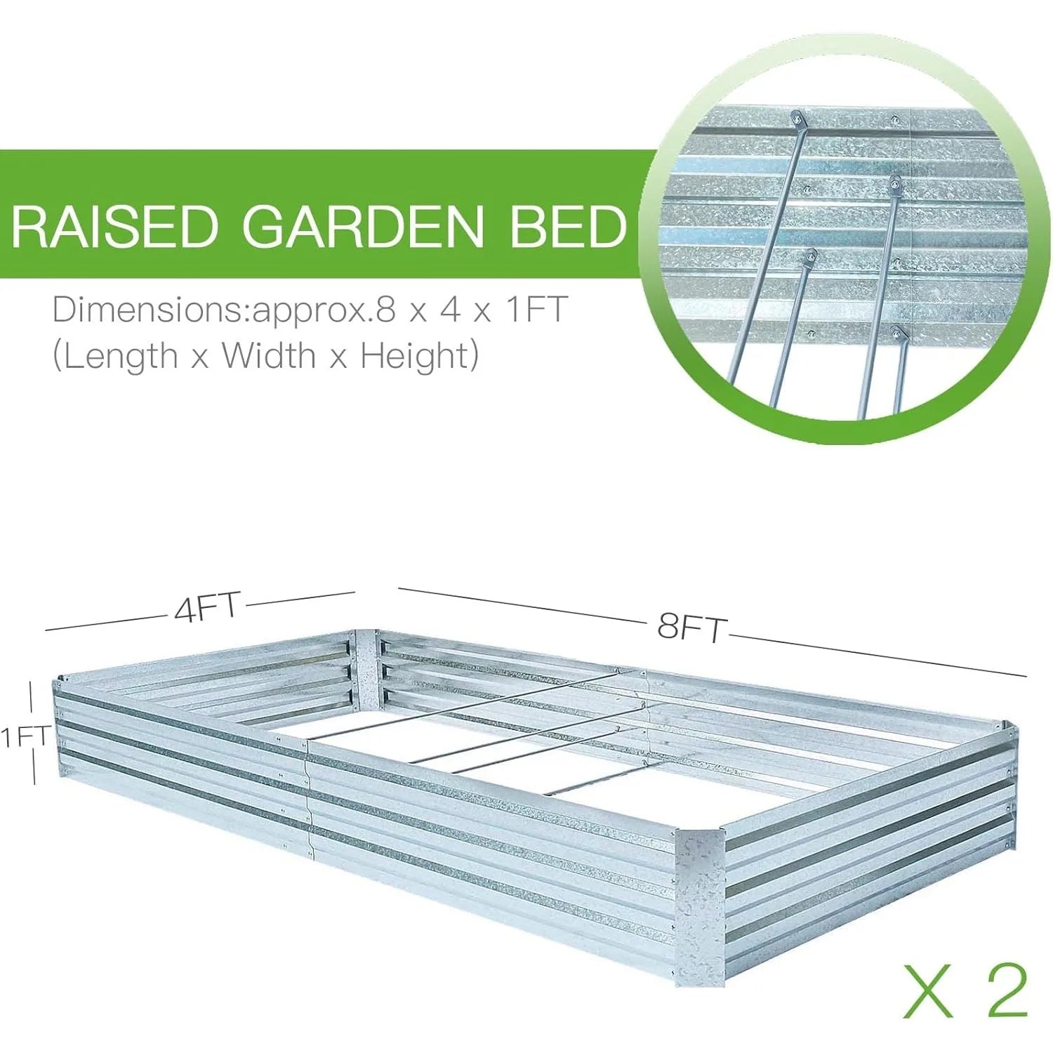 Raised Garden Beds for Vegetables Large Metal Planter Box Steel Kit