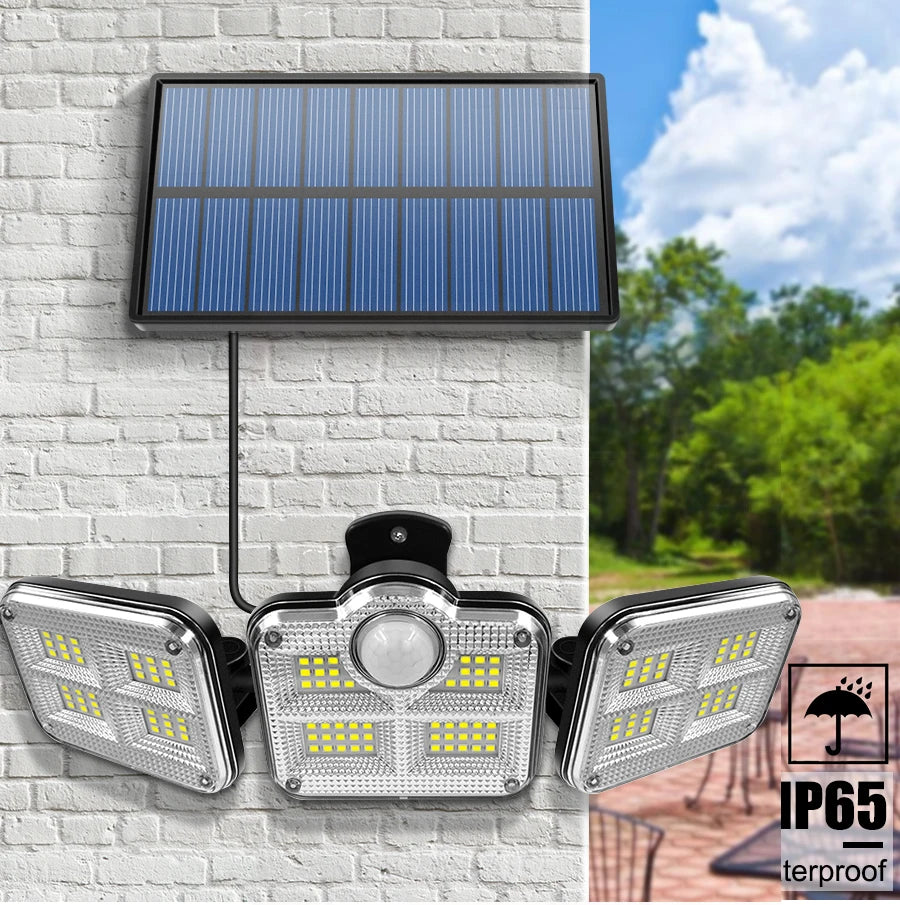 Solar Outdoor Security Flood Light – 122/333 LED Adjustable Street Light