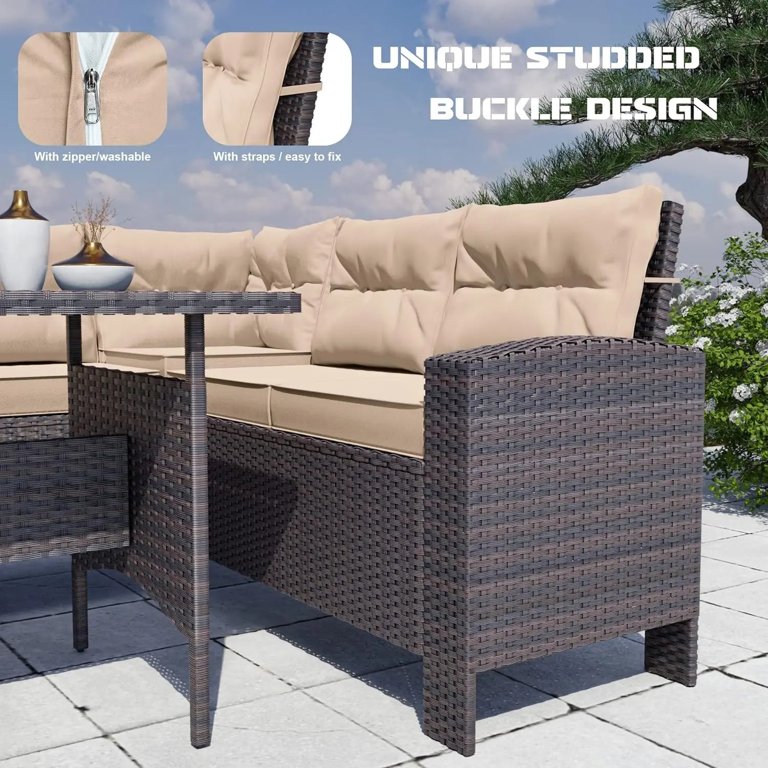 All-Weather Wicker Rattan Sofa Set