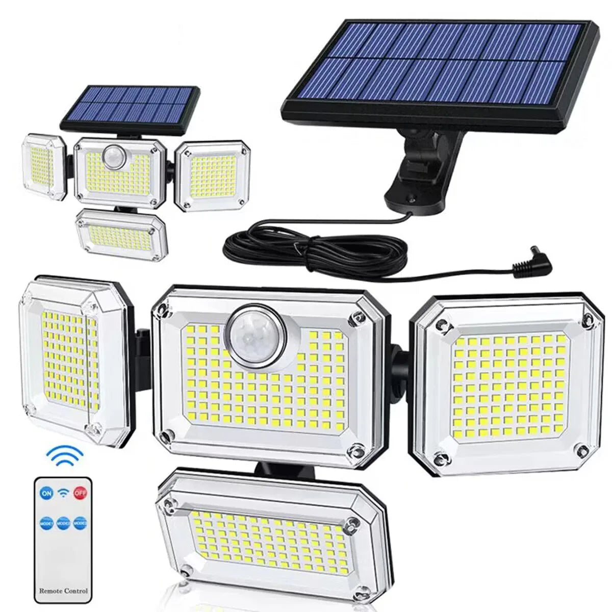 Solar Outdoor Security Flood Light – 122/333 LED Adjustable Street Light