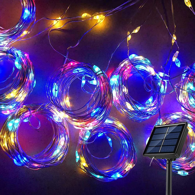 Solar LED Curtain Fairy String Lights – Outdoor Garden & Holiday Decor