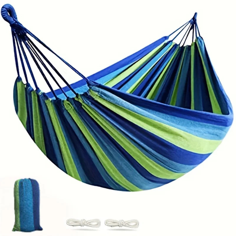 Single Wide Canvas Hammock – Portable Outdoor Camping Swing Bed