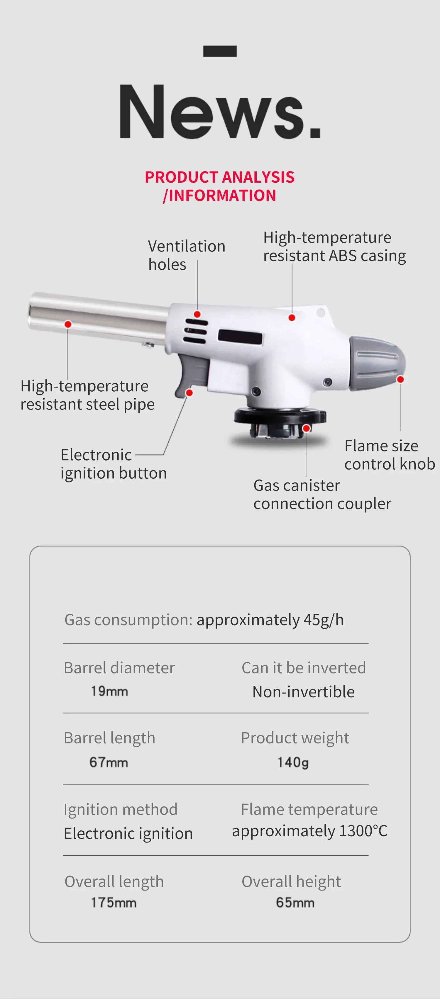 Auto-Ignition Butane Gas Welding Torch – Cooking & BBQ Flame Gun