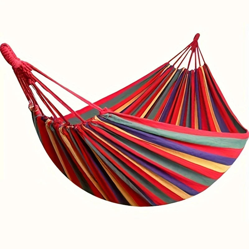 Single Wide Canvas Hammock – Portable Outdoor Camping Swing Bed