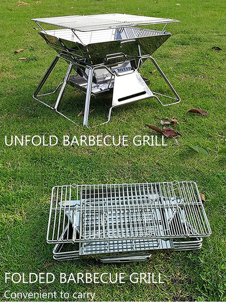 Folding Grill Fire Pit & Camping Stove