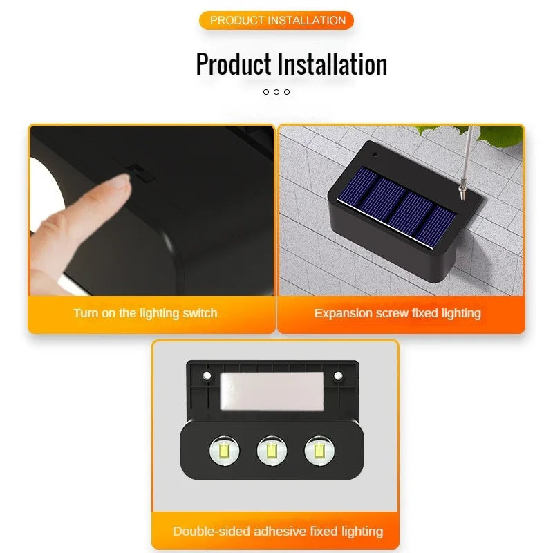 Outdoor Square Solar Wireless Wall Mount Lights