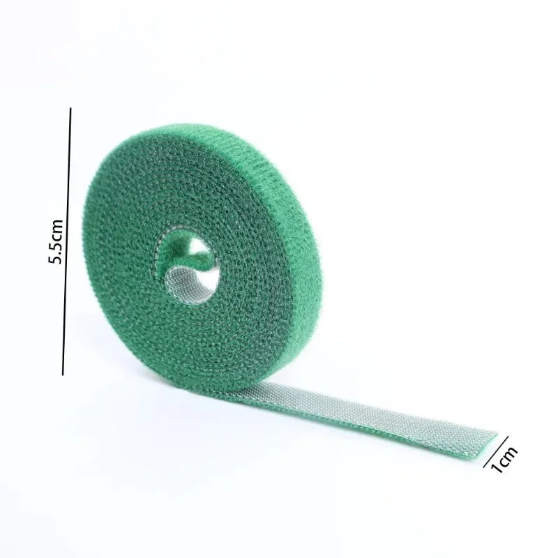 Self-Adhesive Green Plant Cable Ties – Adjustable & Reusable Garden Fasteners